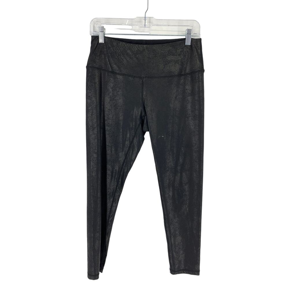 Zella Women's Size M High Waist Activewear Coated Leggings Pull-On Black *FLAW